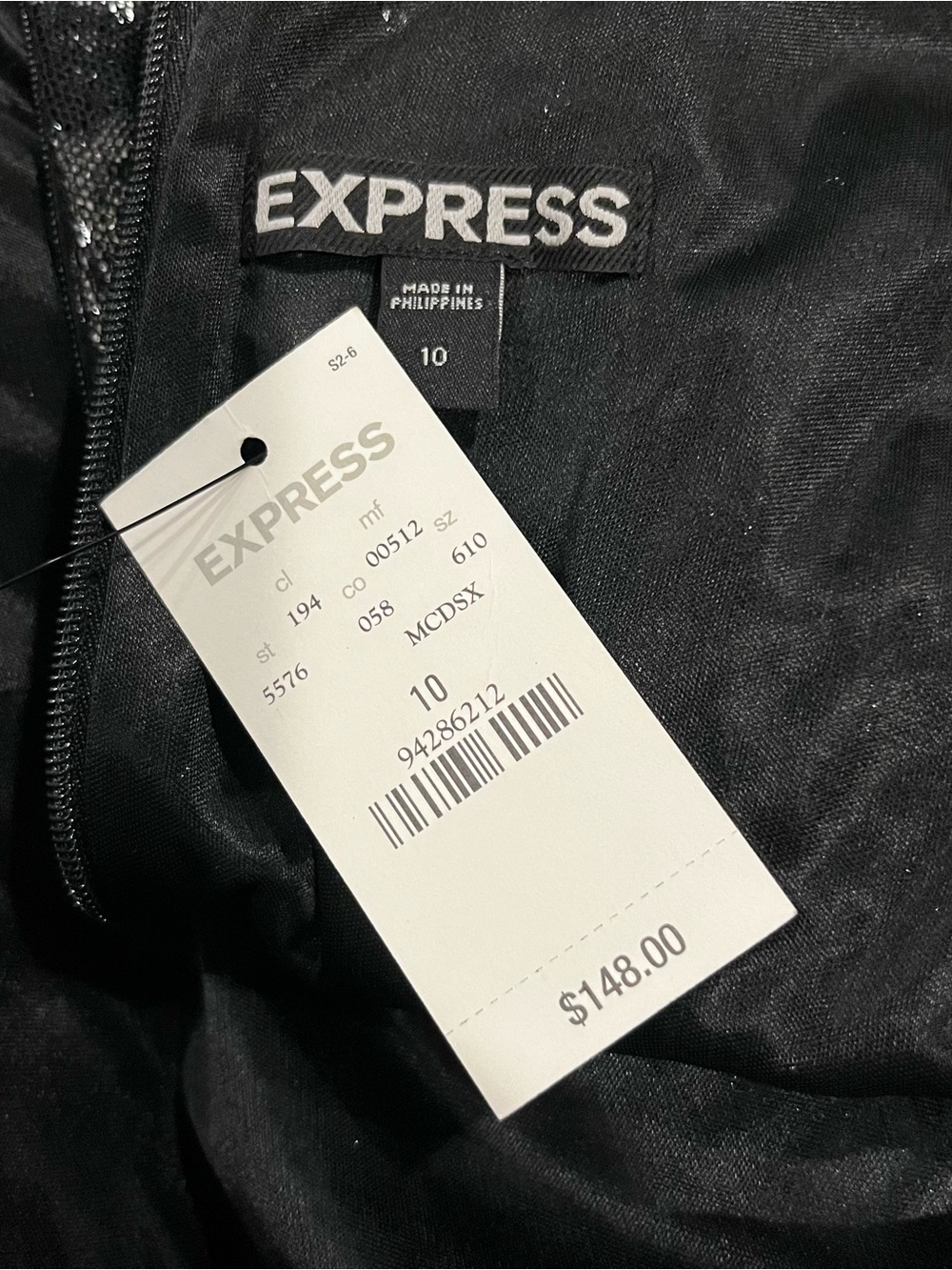 🌺NWT EXPRESS SEQUINS BLACK SHEATH COCKTAIL DRESS SIZE 10🌺 - Picture 6 of 6
